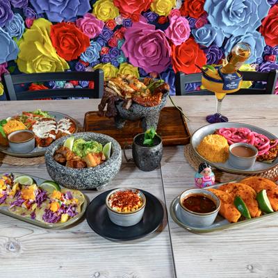 Various food on the table.