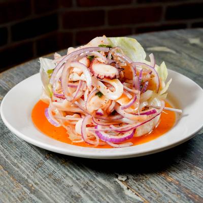 Ceviche salad.