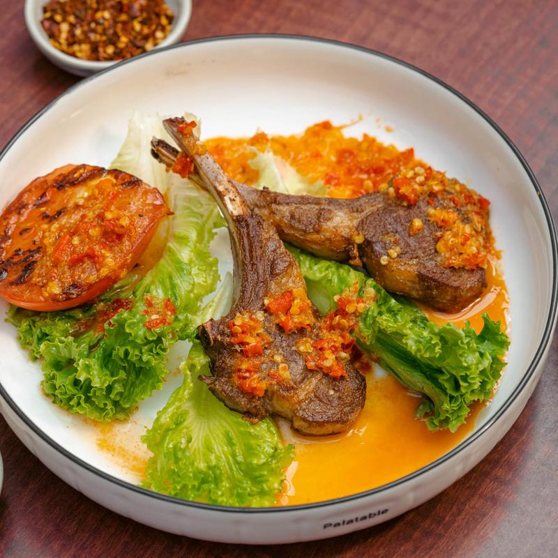 menu item 13 of 112, Spicy Lamb Lollipops (GF)**