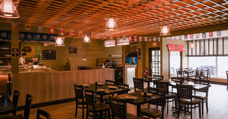 Interior, wide view of dining area