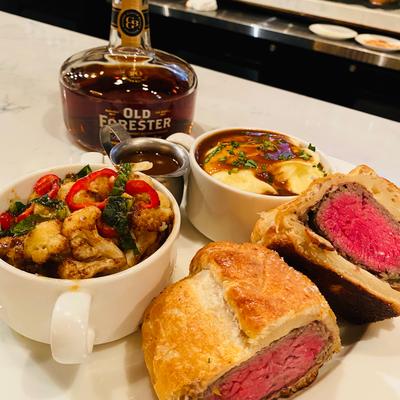 Assorted food on a table