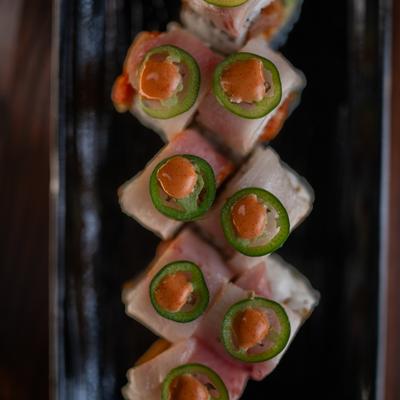 Yellowtail sushi rolls.