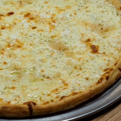White pizza, close-up.