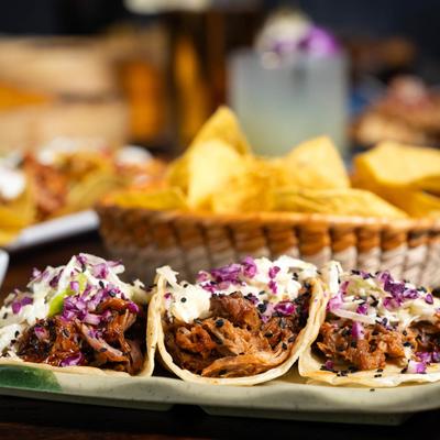 Korean Pork BBQ Tacos at 13 Tacos & Taps.