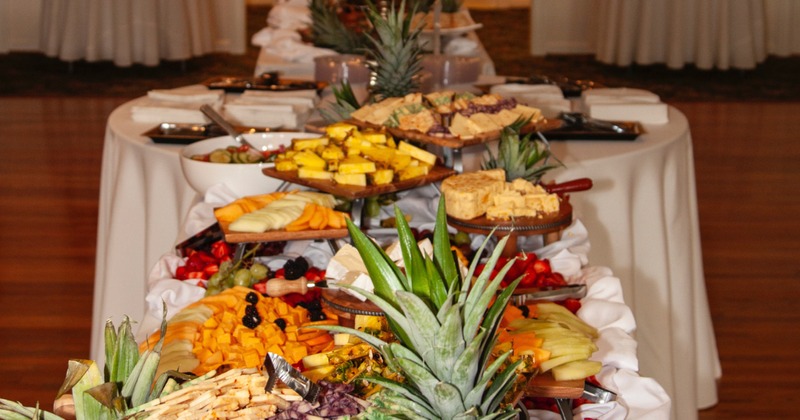 Interior, a grazing table at an event