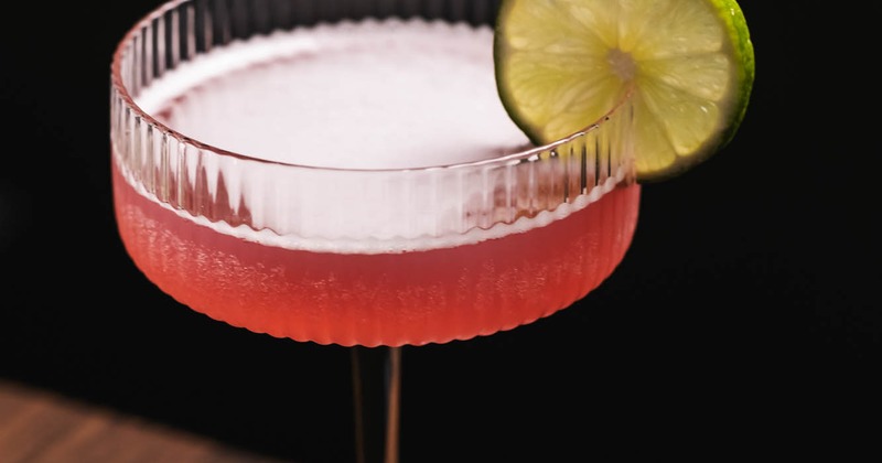 Pink Garter cocktail, close-up