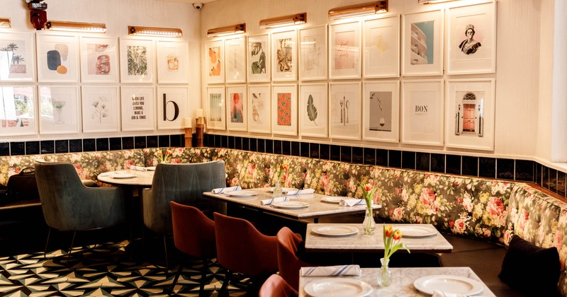 Interior, tables and chairs ready for guests