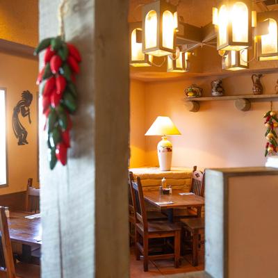 The interior of the restaurant.