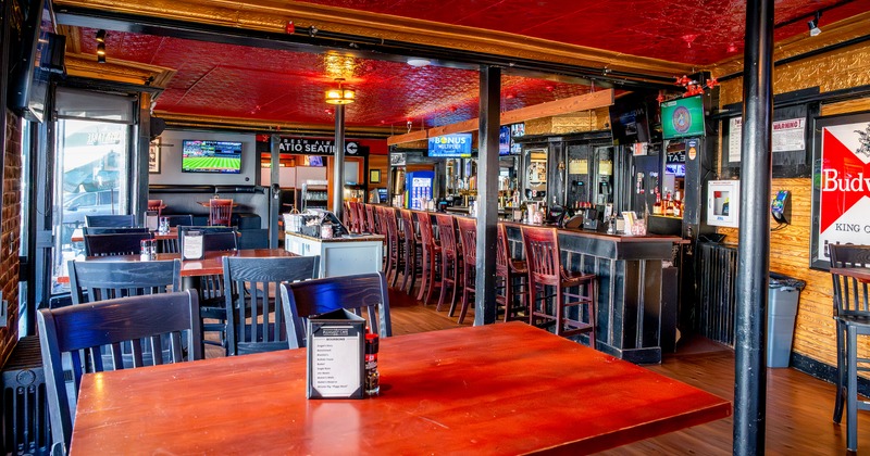 Interior, seating area and bar area