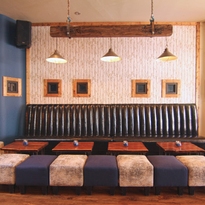 Lounge area with banquette seating.