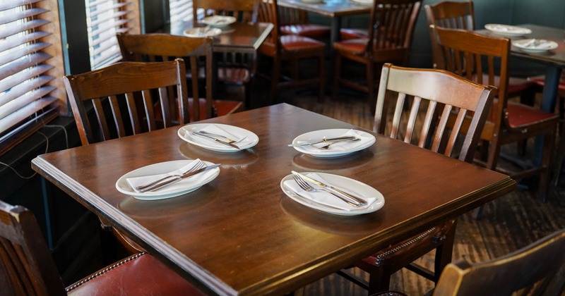 Interior, dining area, table and chairs