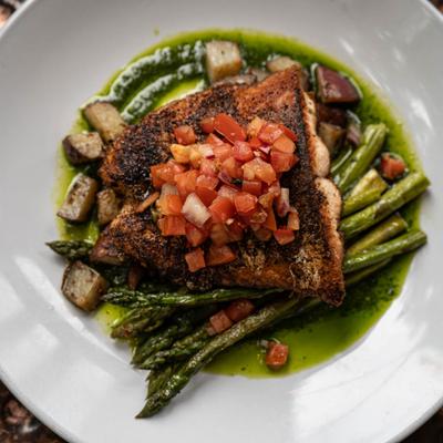 Salmone Al Verde top view.