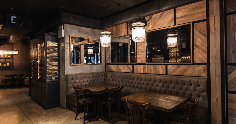 Interior, banquette seating