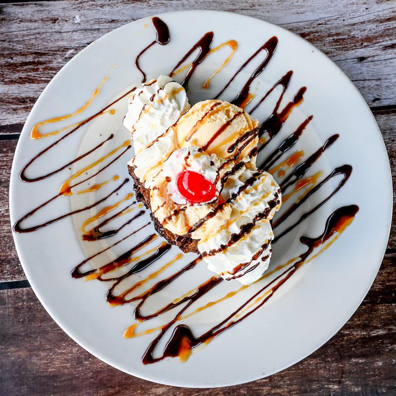 menu item 6 of 6, Brownie Sundae