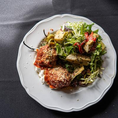 Italian Meatball Salad, top view