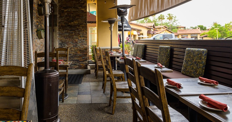 Covered patio dining space