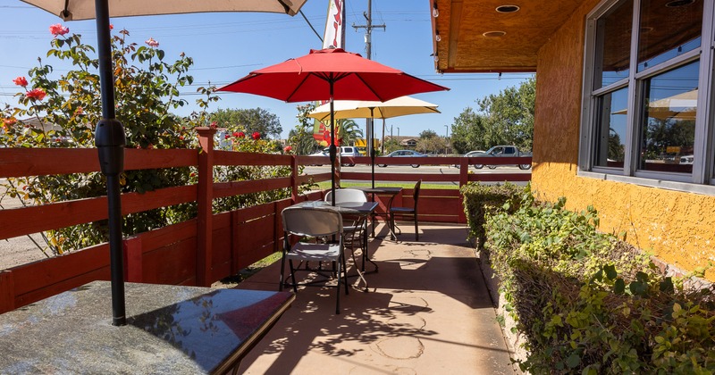 Outdoor patio seating area