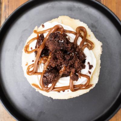 Chocolate and caramel dessert.