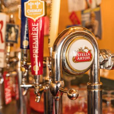 Bar details, beer dispensers.