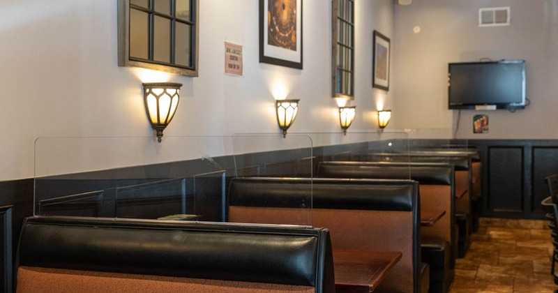Interior, dining booths