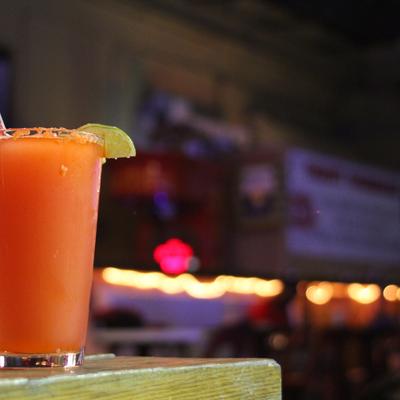 Orange cocktail closeup.