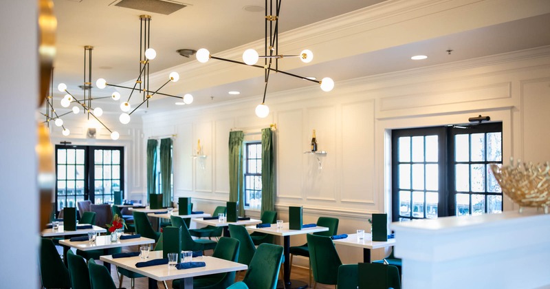 Interior, tables and chairs