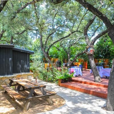 Exterior, tables lined up