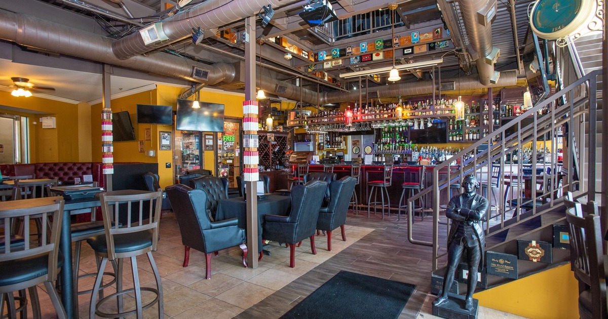 Interior, bar and seating area