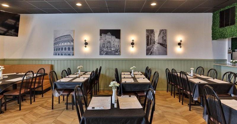 Interior, chairs and tables