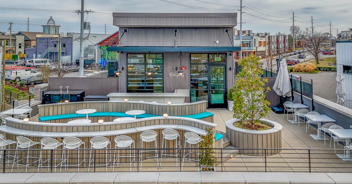 Exterior, rooftop, seating area