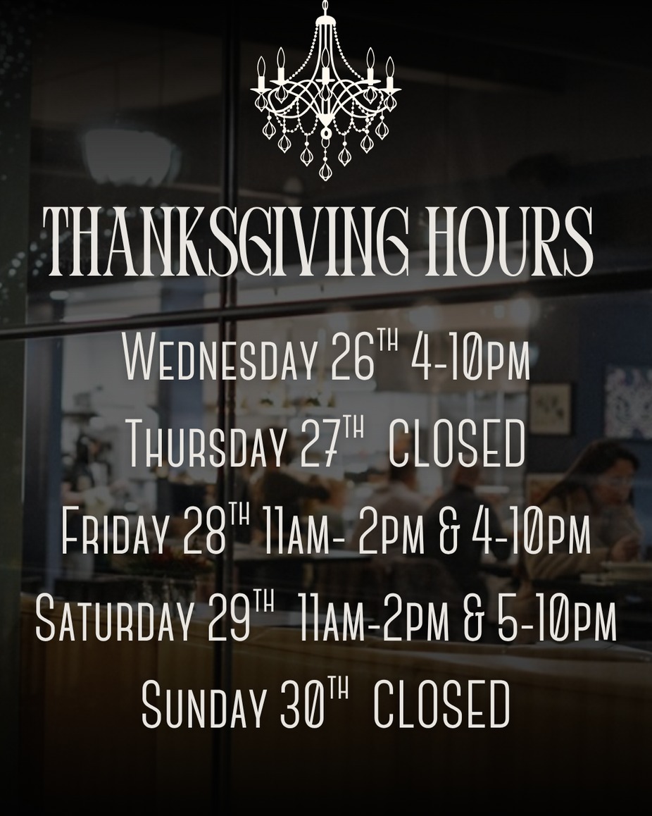 Thanksgiving Week Hours! event photo