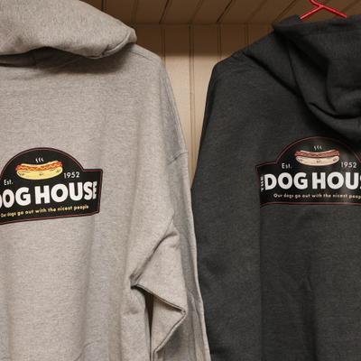 Hoodies with the restaurant logo.