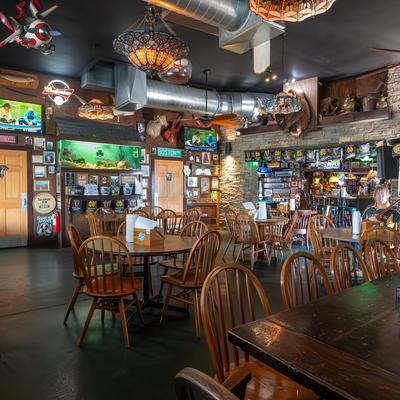 Diner area, tables and chairs