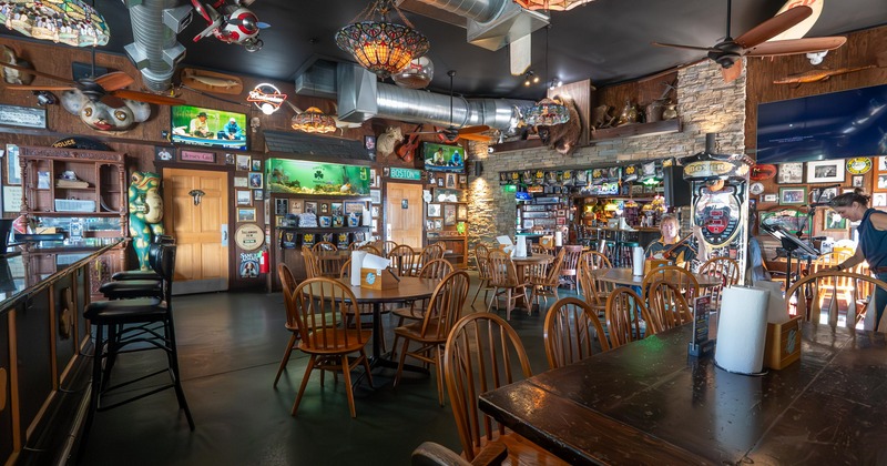 Diner area, tables and chairs