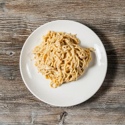 Spaghetti tossed with pecorino cheese, ground black pepper, and butter.