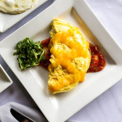 Omelette, top view.