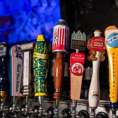 Beer taps.