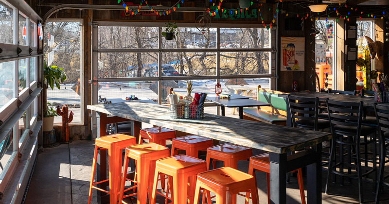 Interior, tables by the window