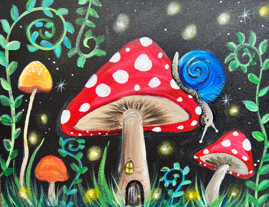 Paint N' Sip: Whimsical Mushroom Landscape event photo