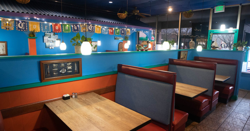 Interior, high back booths