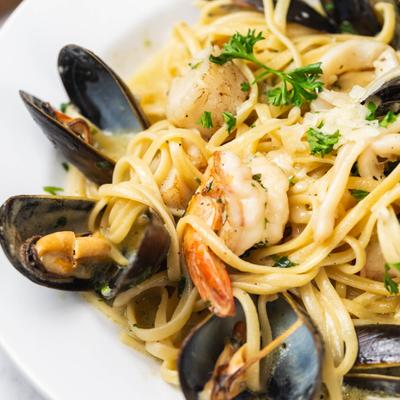 Seafood linguine.