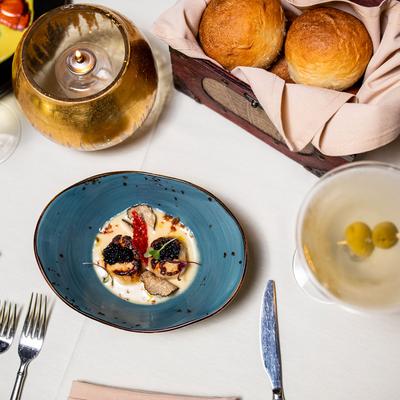 Truffle Scallops, top view.