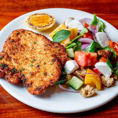 Chicken Milanese served in the plate