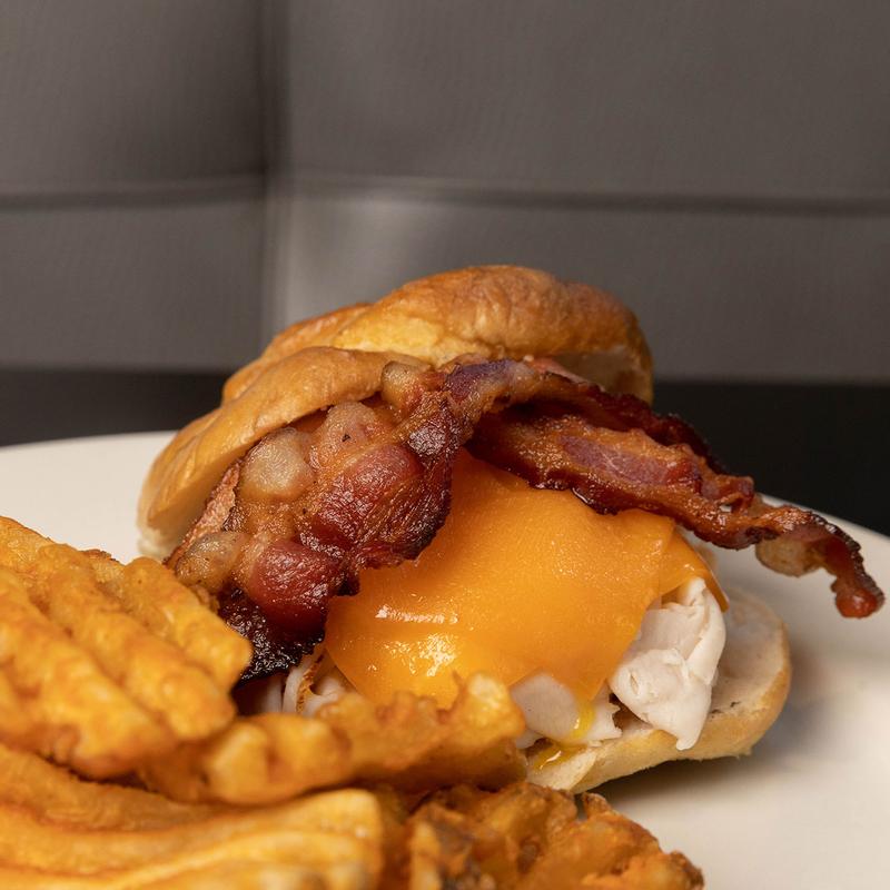 Turkey Melt On a Pretzel Roll photo