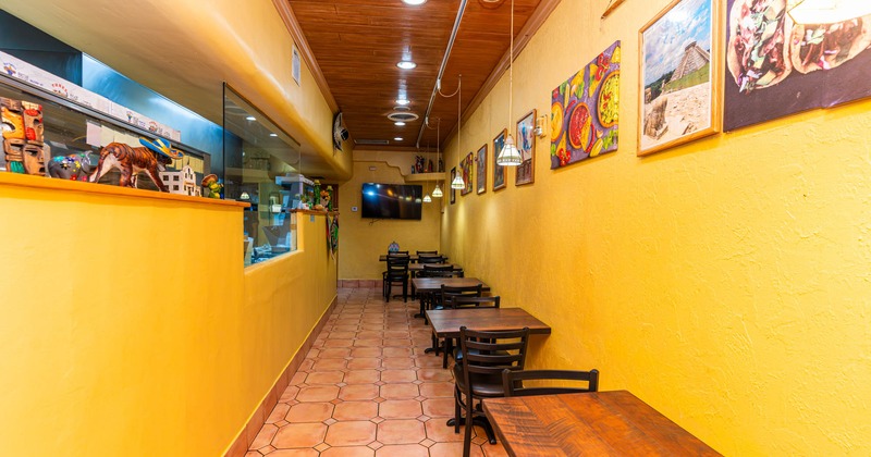 Interior, chairs and tables