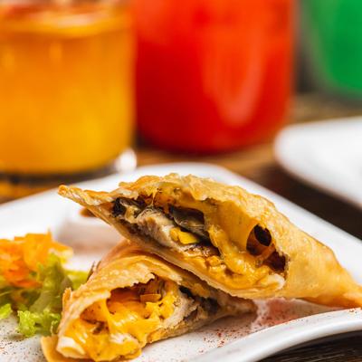 Jerk Chicken Empanada, with cheese