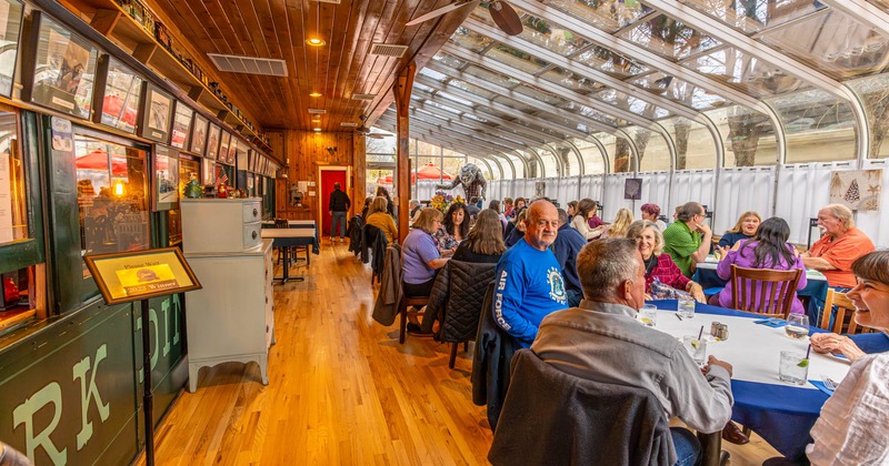 Interior, gusts seated at tables