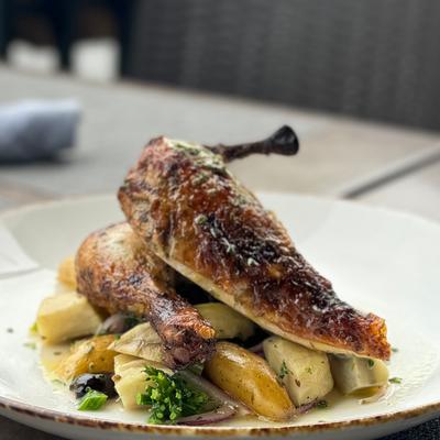Chicken Lemonata - fingerling potatoes, artichoke, broccolini, greek olives, red onions, lemon sauce