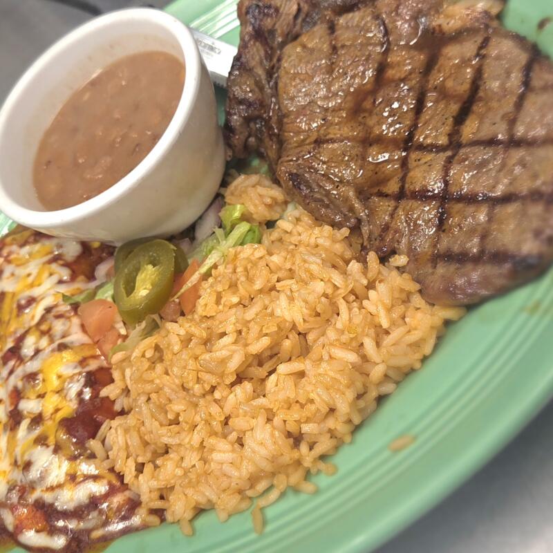 Ribeye & enchilada photo