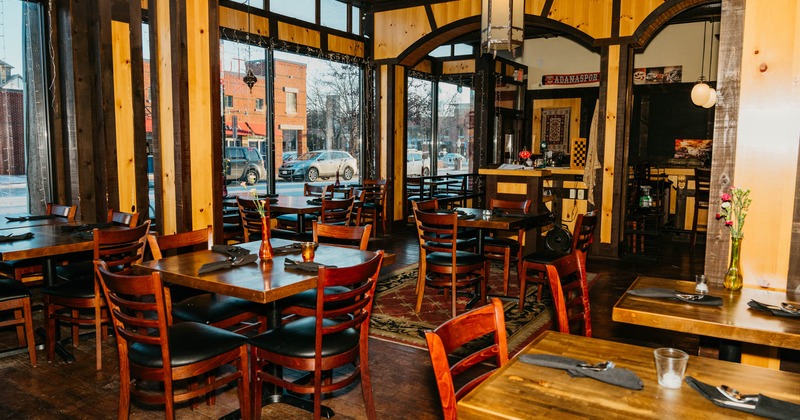 Interior, wide view, dining area